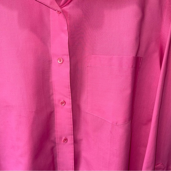 Foxcroft Pink Wrinkle Free Cotton Blend Button Down Top Size 6 - Picture 4 of 10